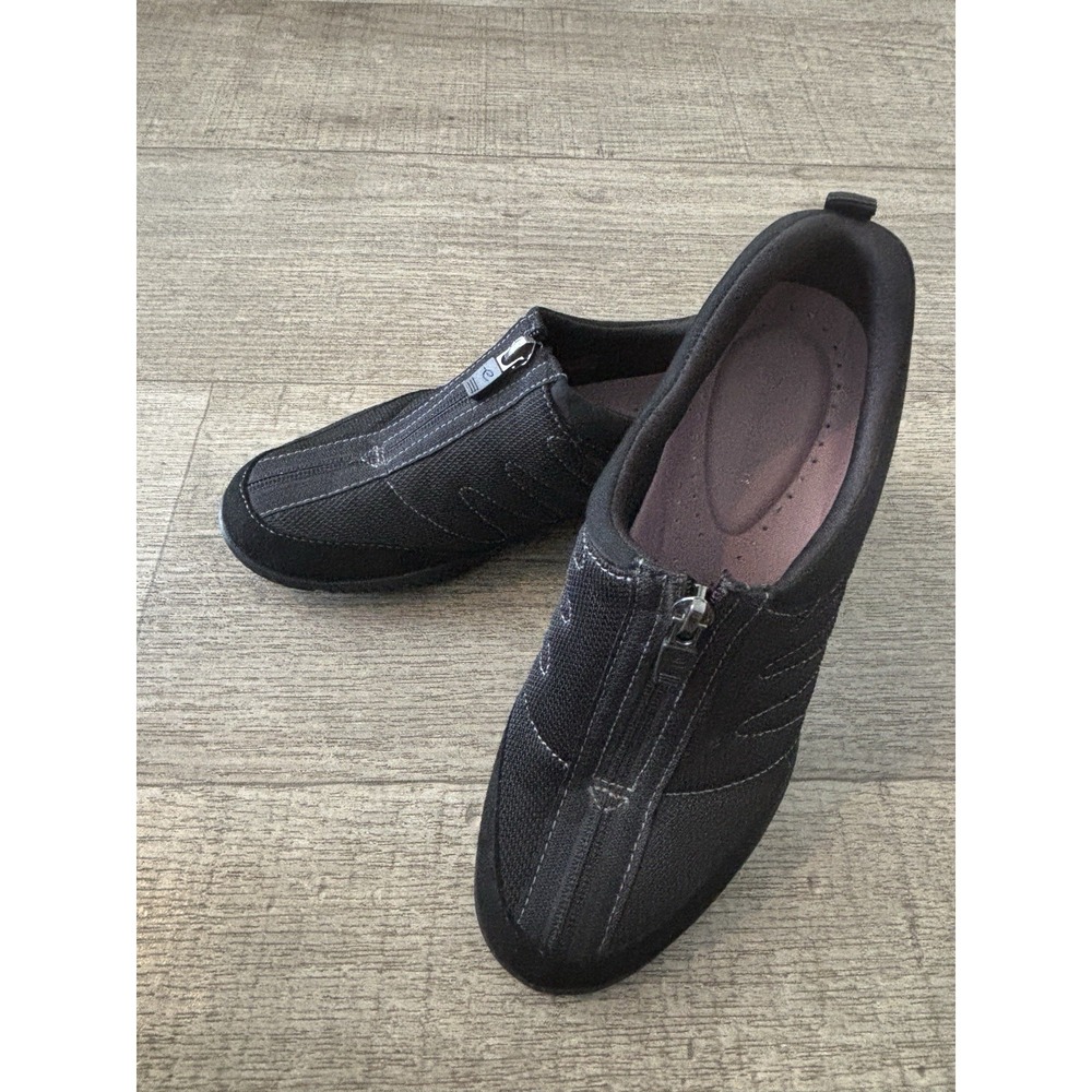 Easy Spirit BeStrong2 Women 6.5 M Black Zip Up Comfort Walking Shoes Sneaker